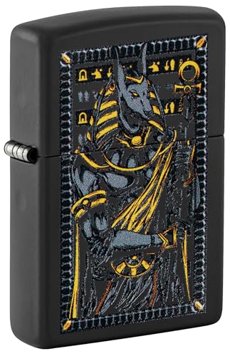 Image of Zippo Anubis Design Black Matte, Pocket Windproof Fuel Refillable Lighter, BIS Certified