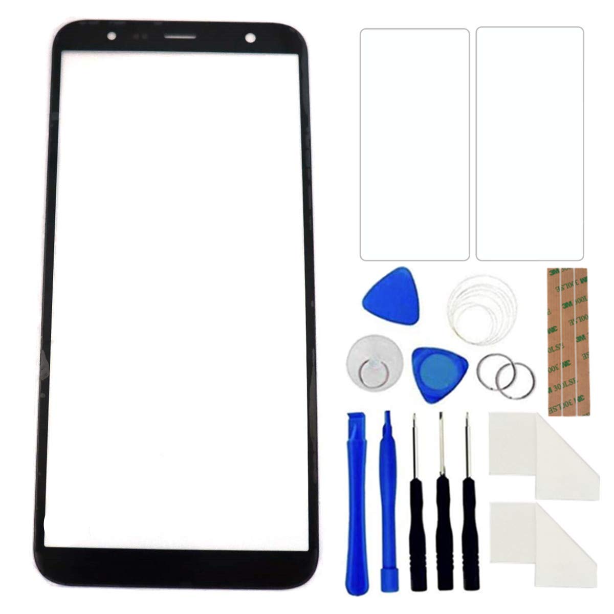 Nother Front Screen Glass Outer Panel Lens Replacement +OCA Repair Tools Kit Compatible with Galaxy J4 Plus J4+ -J415 J415M J415G J415F 6.0 inch Black Adhesive