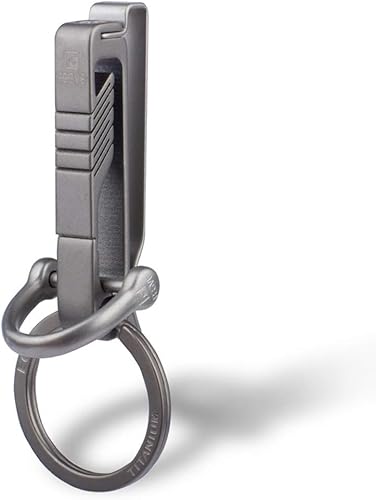 Tisur - Llavero de titanio para cinturón. Llavero de gancho con anillo desmontable unisex, Anillo Bk1+d, Medio