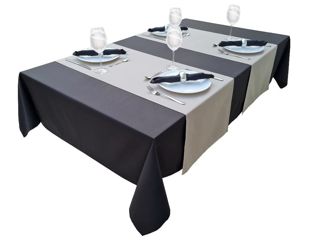 Hoogwaardige tafelloper, tafellinnen van 100% katoen, collectie concept, kleur en grootte naar keuze (tafelloper - 40x180cm, marineblauw