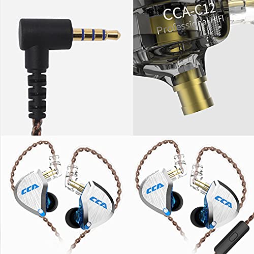 Image of CCA C12 in Ear Monitor Headphones 5BA 1DD Hybrid HiFi IEM Earphones Noise Isolating Stereo Wired Earbuds for Musicians Audiophile Singers DJ