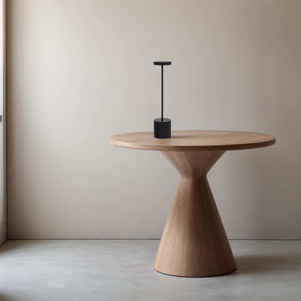 LED Table Lamp, Rechargeable Cordless with 3 Color Dimmable Light, Portable Metal for Indoor & Outdoor Use (Black)