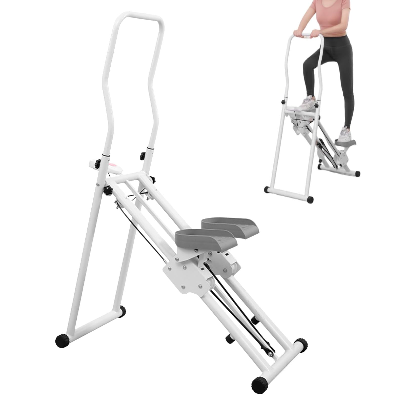 Stepper Pliable Pour Maison – Acier Inoxydable – Écran LCD – Hauteur Réglable – Charge 150 Kg – Roulettes Silencieuses – Pédales Antidérapantes