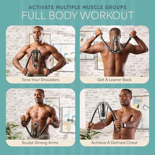 Lifepro Hydraulic Power Chest Expander and Arm Twister Trainer Exerciser - Adjustable 22-440lb Resistance, Smart Rep Counter - Home Gym Workout Equipment for Upper Body Strength Training - Image 4