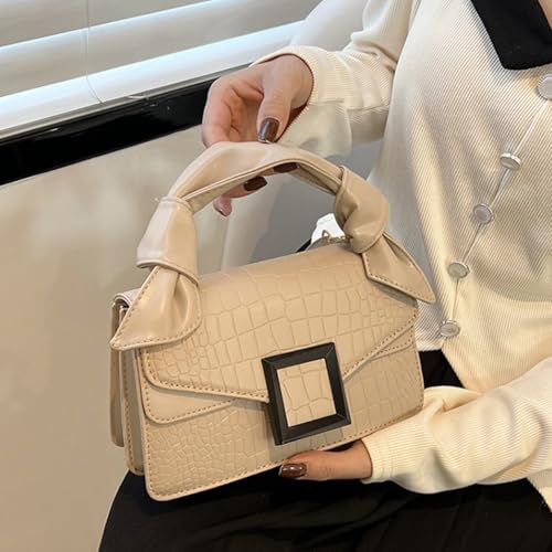Image of Women Vegan Leather Evening Handbag Crocodile Pattern Handle Clutch Purse Cross Body Envelope Bag