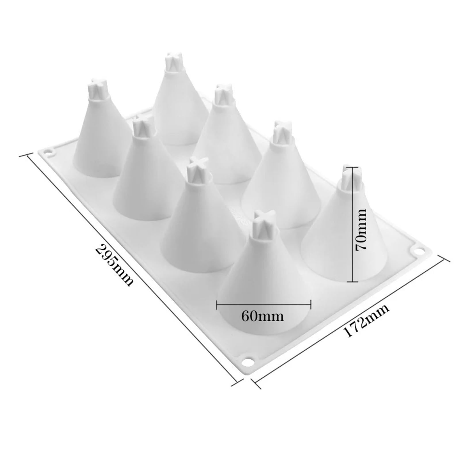 Molde de silicona for Mousse árbol Navidad, cono 8 eslabones, bricolaje, postre, pastel, hornear, vela, 2 uds para Velas