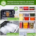 RANLITTLE Deli Conteneurs avec lids 48 Ensembles - Conteneurs de soupe avec lids 8oz, 16oz, 32oz - Conteneurs en plastique transparent avec des lides, étanches, BPA Conteneurs à emporter gratuits et réutilisables pour le restaurant