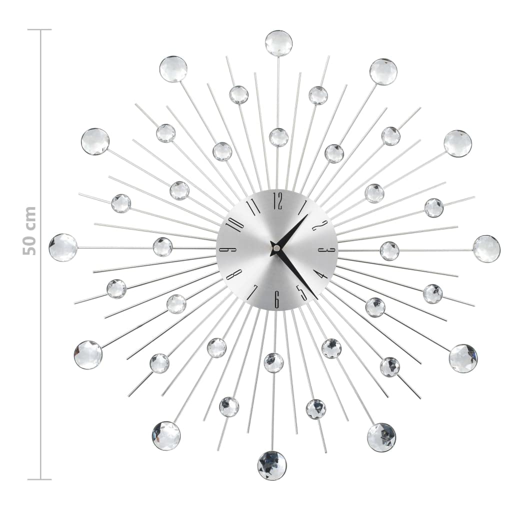 Reloj de pared de cuarzo de 50 cm, marco de aluminio, diseño moderno, esfera analógica silenciosa, funciona con pilas, para salón, cocina, oficina, dormitorio, pasillo, comedor, baño