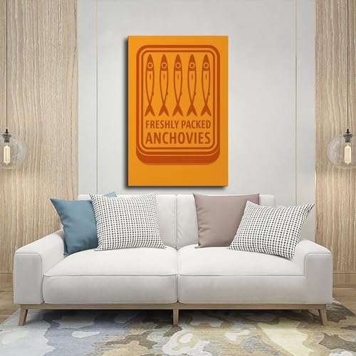 Poster anchois orange rétro sur toile de qualité supérieure pour bureau - 5