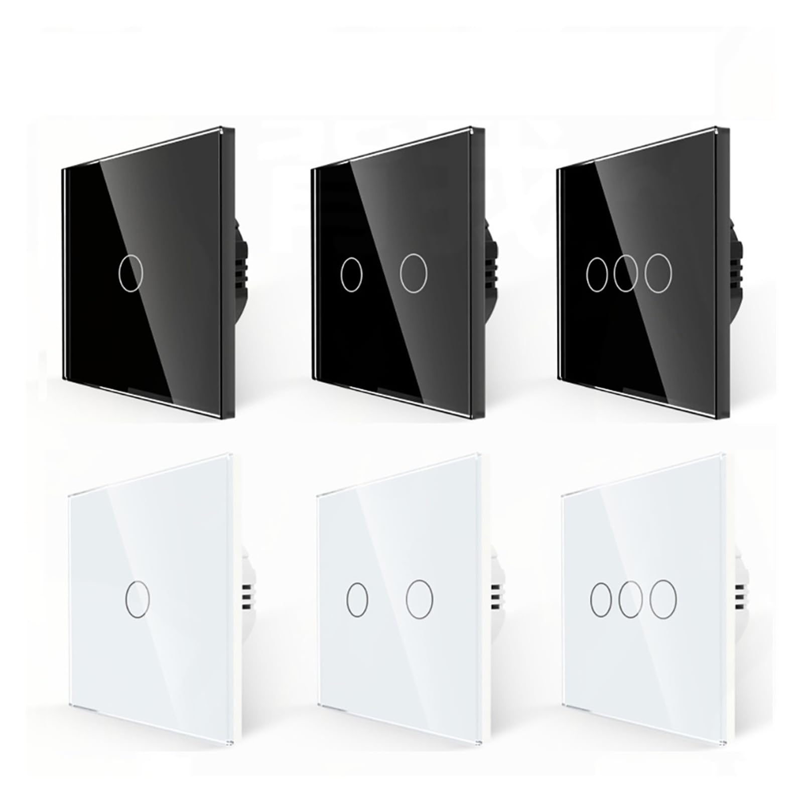 Przełącznik dotykowy AC100-240V Zasilacz LED 1/2/3 stacje Kryształowy szklany panel kinkiet przełącznik czujnika Interruttore(Black Touch one)
