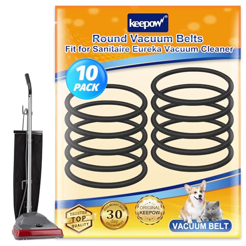 Image of KEEPOW Vacuum Belt, 10 Pack Round Vacuum Belts Replacement Vacuum Parts Compatible with Sanitaire Eureka Vacuum Cleaner, 66100 SC679 C2094 Belt, Part Number 30563B, 30563A