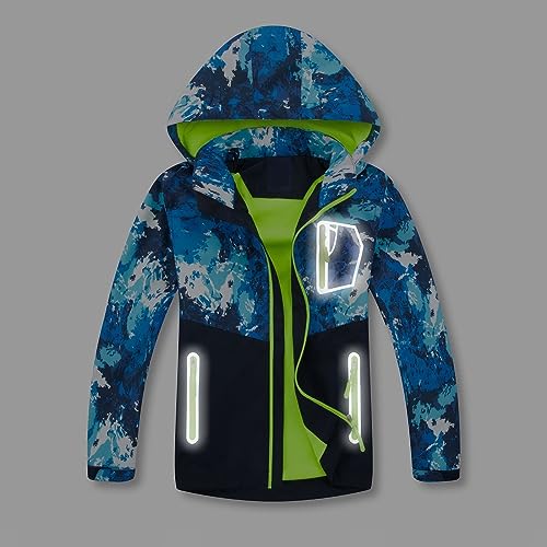 Girls Boys Rain Jacket Zip Hooded Lightweight Coats Casual Kid Fleece Lined 𝚆aterproof Windbreaker3