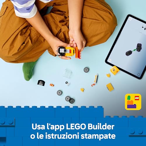 City Veicoli – Ruspa da Cantiere Giocattolo - Mini Escavatore con Minifigure Junior di Operaio - Regalini Fine Festa di Compleanno - Idea Regalo da Collezione per Bambini da 5 Anni in su - 60483 - Lego - Immagine 5