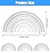 4Pcs Clear Protractor, 180 Degrees Protractor for School, 4