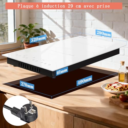 Table de cuisson électrique encastrable 30CM au design blanc épuré - 5