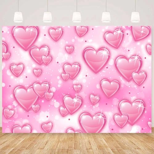 Sensfun fondo rosa corazones 7x5ft miniatura 1