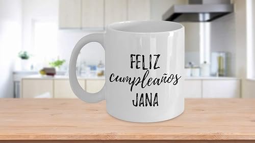Miniatura 3 de Feliz Cumpleanos Jana Mug Spanish Happy Birthday Personalized Name Gift Coffee Tea Cup 11 oz