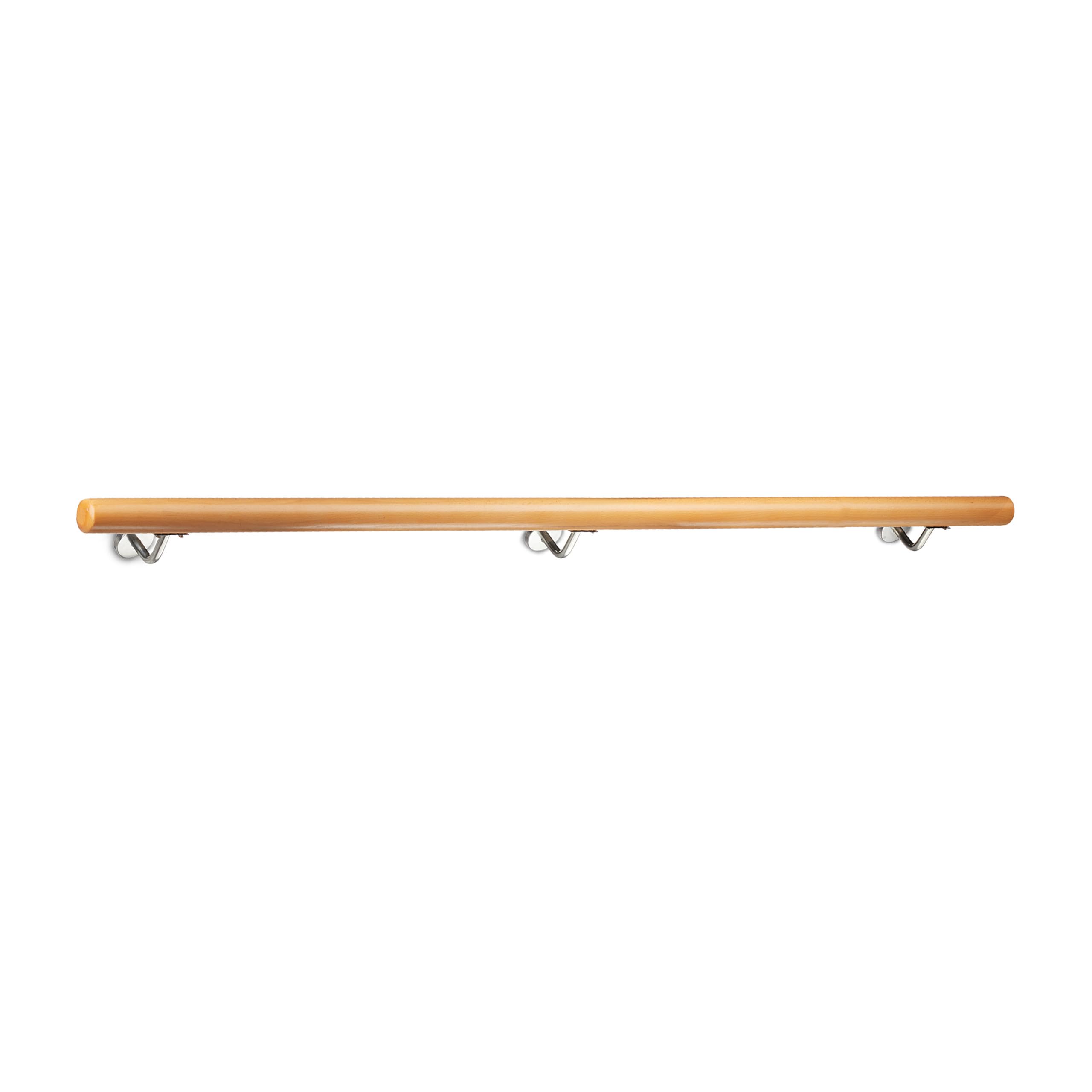Relaxdays Pasamanos Escalera Rústica con Soportes, Madera de Haya, Natural, 150 cm