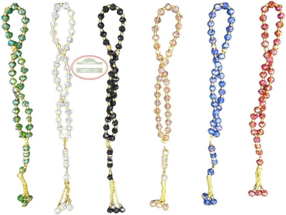 Muslim Prayer Beads [48 Pack] Islamic Prayer Beads Tasbeeh Counter misbaha Islamic Favors Islamic Wedding Favors Crystal Prayer Beads Crystal Rosery-Islamic Gifts 123