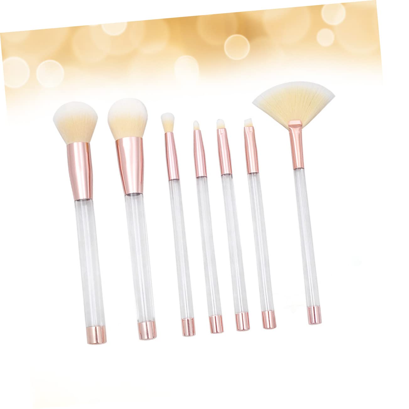 Didiseaon 21pezzi Pennelli Trucco Trasparenti Cristallo Con Manico Vuoto Per Strumenti Cosmetici Con Manico Trasparente Rosa e Setole Bianche Per Uso Quotidiano e Professionale