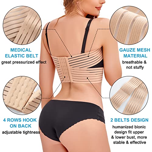 Scarboro Breast Bands For Women Post Surgery Breast Implant Stabilizer Band Compression Breast Augmentation And Reduction Strap Medical Chest Support Band For Large Breast Exercise #TOP4