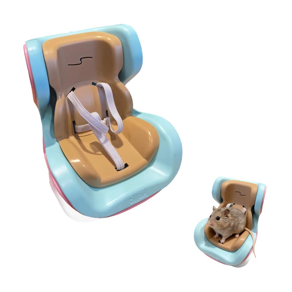 Hamster Car Seat Bracket, Adjustable Gerbils Car Bed with Magnetic Base, Cute Small Animal Carrier for Hamsters, Gerbils, Mice in Vehicles