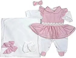 Saida Maternidade Menina Lavínia 05 Peças Roupas de Bebê