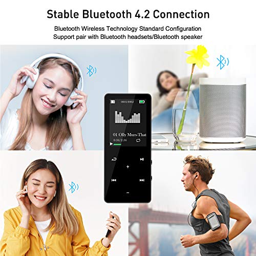 MP3 Player with Bluetooth 16GB Portable Music Player with Earphone Speaker FM Radio Voice Recorder E-Book Picture Video Player - Thumbnail 5