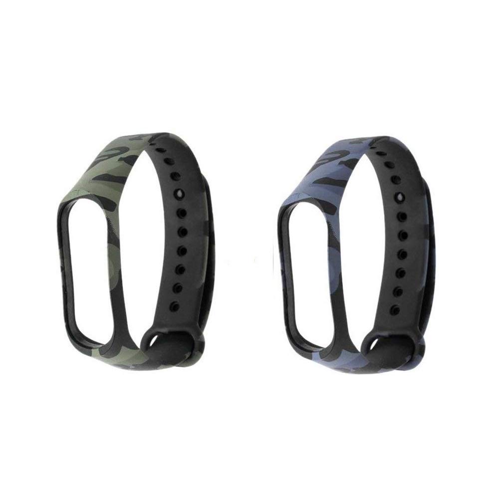 Iloft® Replacement Silicone Camouflage Army Style Band Strap for Xiaomi Mi Smart Band 4 and Mi Smart Band 3 (Device Not Included) (Green+Grey)-picture-11
