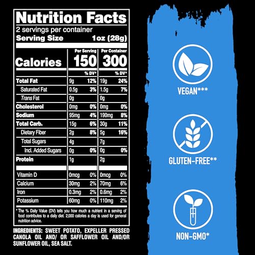 Terra Vegetable Chips, Sweet Potato with Sea Salt Vegetable Chips, 2 Oz (Pack of 8)