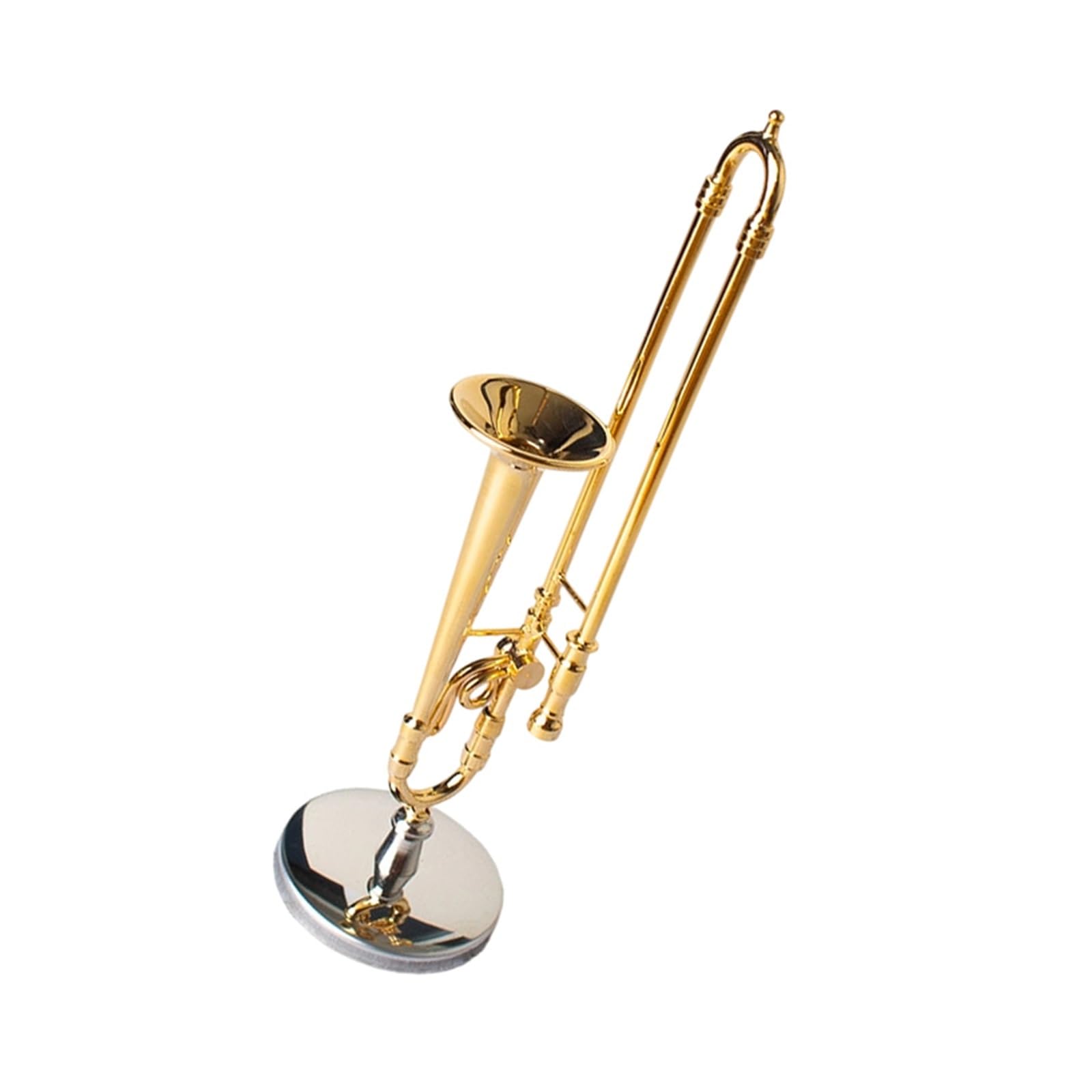 ZXFJYUIP Gilded Bronze Trombone Model Western Musical Instrument Ornament(15CM)