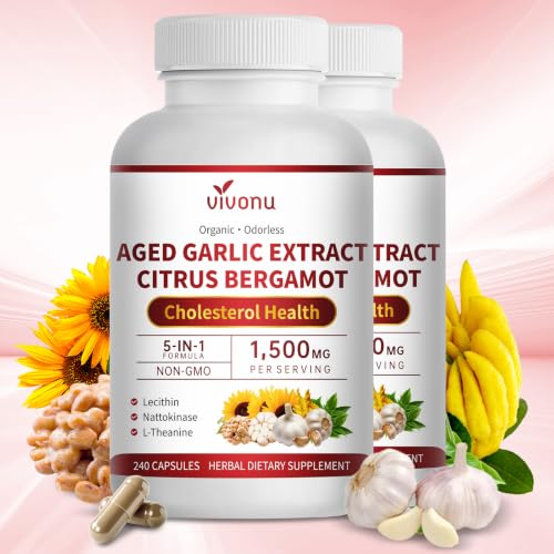 Image of VivoNu Odorless Aged Garlic Extract,1500mg per Serving,240 Capsules