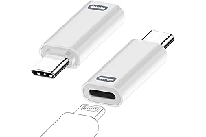 AreMe 2 Pack White Lightning to USB-C Adapter for iPhone & iPad