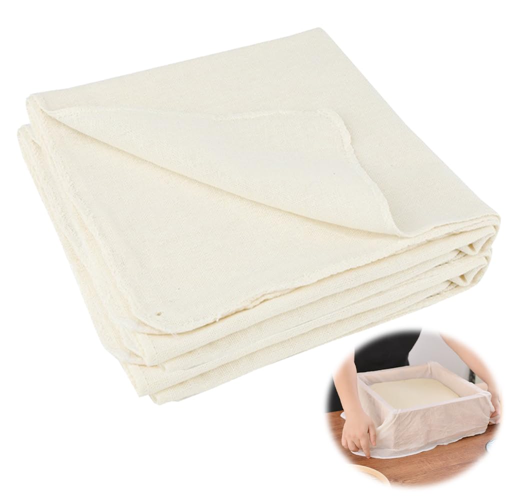 Kellegour Pack of 8 Straining Cloth 50 x 50 cm Cheese Cloth, Cotton Filter Cloth, Linen Cloth