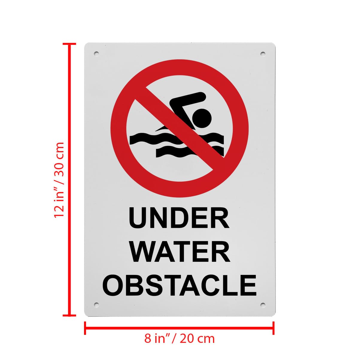 Under Water Obstacle Sign, 8.5 x 11 in