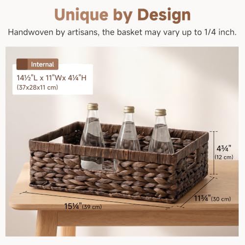Image of StorageWorks Large Wicker Storage Baskets for Shelves, Brown Baskets,1-Pack