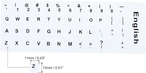 Miniatura 2 de PATIKIL Calcomanías para teclado inglés y ruso, paquete de 2 fundas de repuesto universales para teclado esmerilado para computadora portátil, fondo