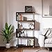 Bestier 5 Shelf Geometric Bookcase S-Shaped, Hollow-Core Board Modern Ladder Bookshelf with Metal Frame, Z Shaped Industrial Etagere Mid Century Bookcase for Home Office Living Room Decor, Brown
