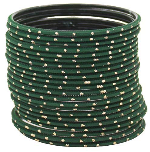 T4 Jewels Plane Matte Dotted Design Metal Bangles Set - (Set Of 24)_Dark Green_2.4 (B093BVRDWV) Amazon Price History, Amazon Price Tracker