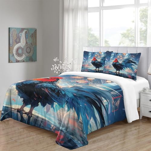 Housse de couette Coq avec fermeture éclair pratique pour lit simple - 6