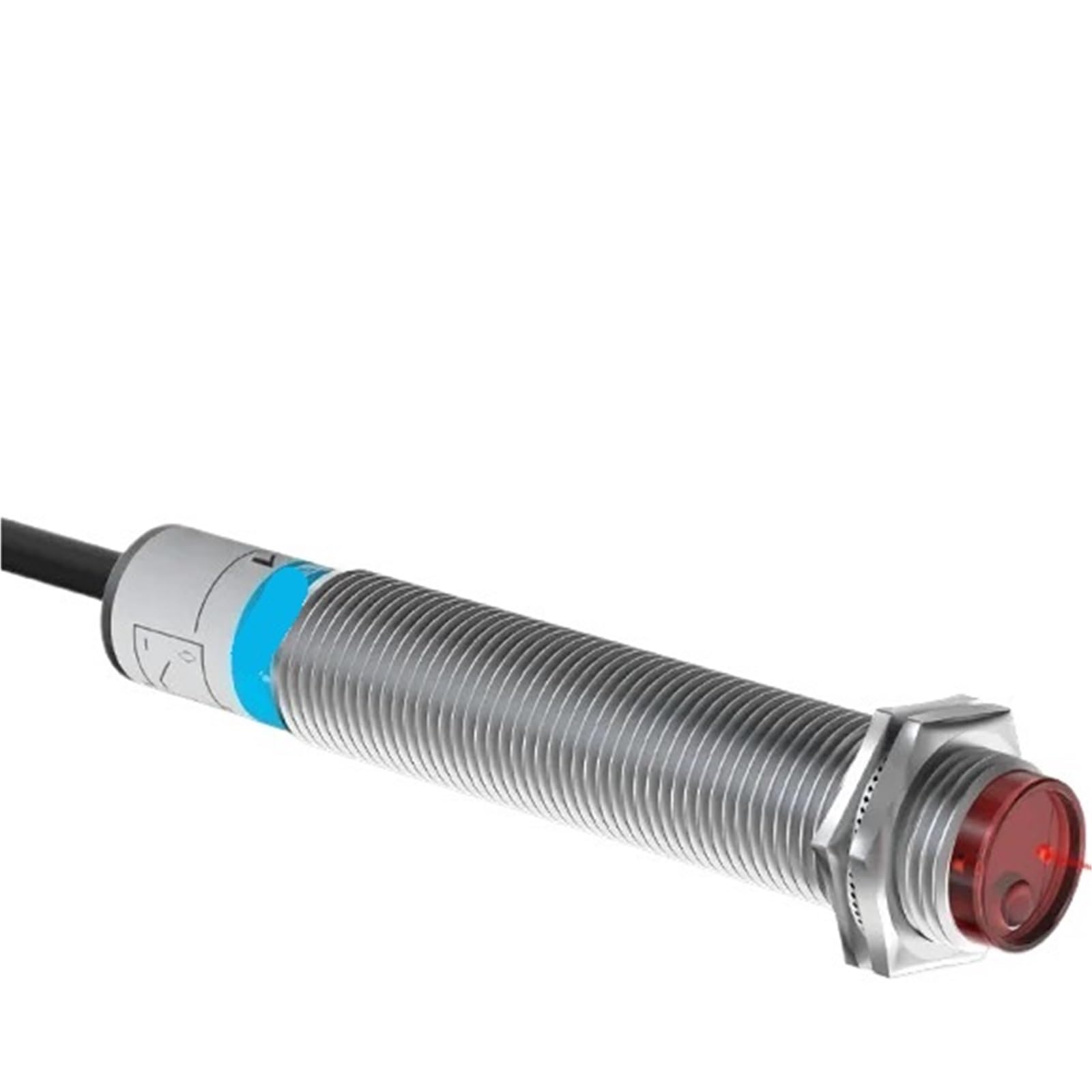 Sensor fotoeléctrico láser de reflexión difusa serie M12 10-30V NPN PNP punto Visible distancia de detección de 2mm 15CM ajustable