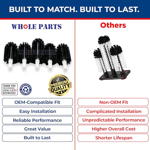Image of Upgraded Whole Parts Electric Glass Washer Replacement Brush Set Part# BRS-1722 - Replacement & Compatible with Some Bar Maid Glass Washers