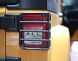 Iparts Black Rear Euro Tail Light Guard for Jeep Wrangler JK JKU Unlimited Rubicon Sahara X Off Road Sport Exterior Accessories Parts 2007 2008 2009 2010 2011 2012 2013 2014 2015 2016 2017