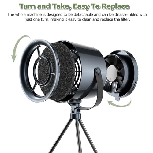 شفاط عادم محمول مع حامل ثلاثي القوائم، شفاط بنطاق 3 سرعات مع مروحة عادم قابلة للازالة وسهلة التنظيف، مثالي للشواء الداخلي والوعاء الساخن والسيارة الترفيهية والشقق