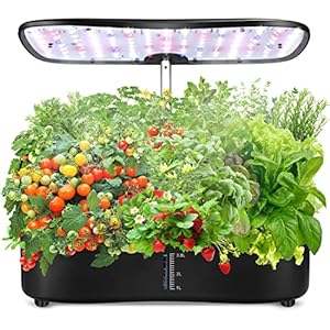 Hydroponics Growing System, ONME Indoor Herb Garden Kit with Grow Light, Indoor Gardening System with 12 Plant Pots…