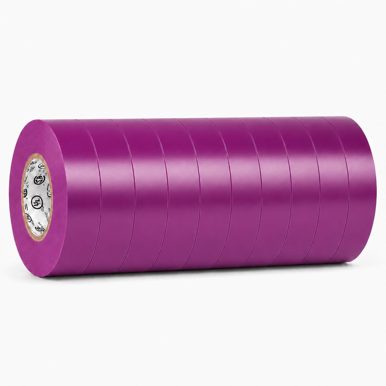 GGR Supplies EL-766AW Purple General Purpose Electrical Tape, 3/4 Inch x 66 Feet, 7 Mil PVC, UL/CSA Listed Core, 600V Flame-Retardant Insulation for Wire Splicing, Bundling &amp; Color Coding, Pack of 10