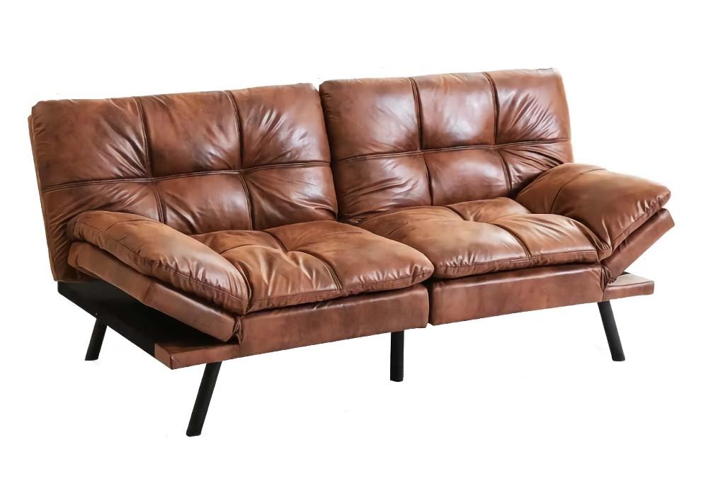 Luxury Memory Foam Loveseat Sofa Bed - Convertible Euro Lounger for Compact Spaces