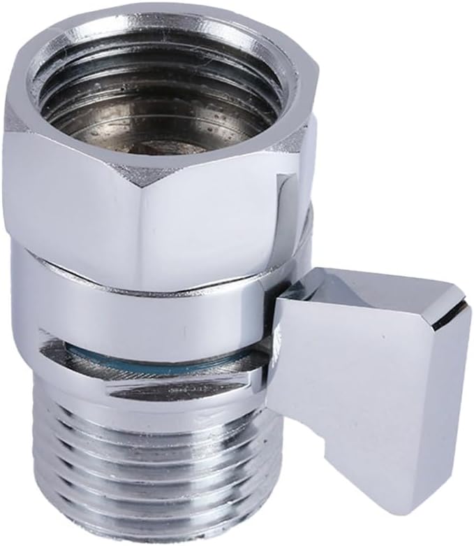 Brass Shower Head Shut-Off Valve with Flow Control – Polished Chrome Finish, G1/2 Thread, Water Saver for High-Pressure Showers