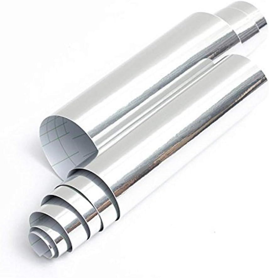 15inch x 60inch Chrome Mirror Silver Vinyl Wrap Sticker Decal Film Sheet,Self-adhesive Air Bubble Free