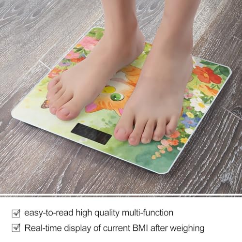 Báscula digital de baño para peso corporal smart naranja miniatura 5